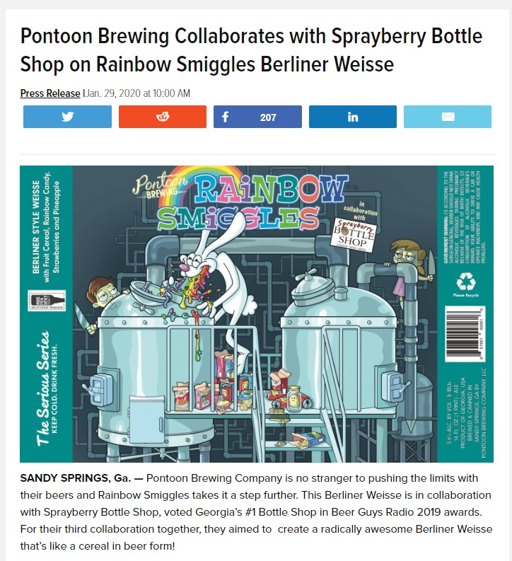 Rainbow Smiggles Colaboration with Pontoon Brewing